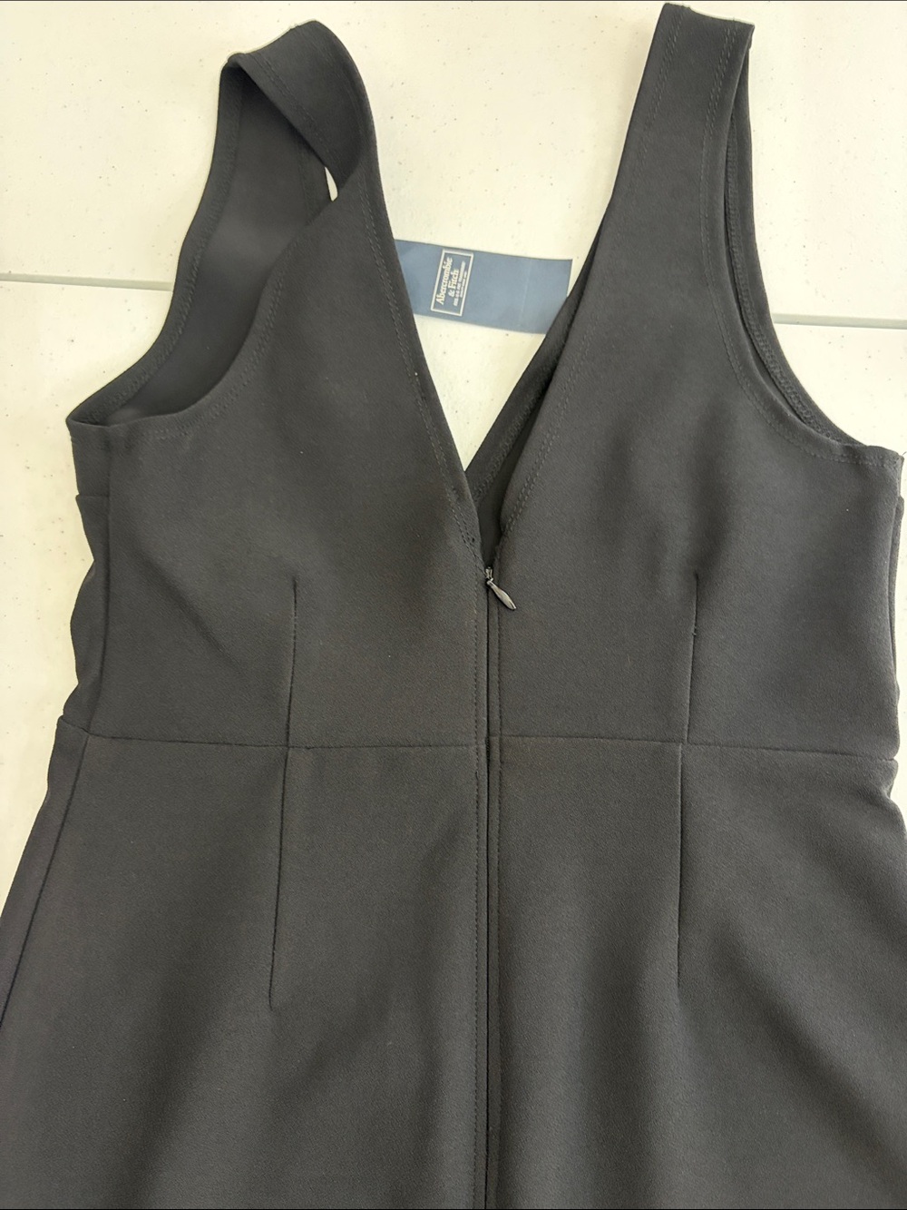 Abercrombie & Fitch Women Midi Dress S Black V-Neck Sleeveless Midi Side Slit - Picture 8 of 11
